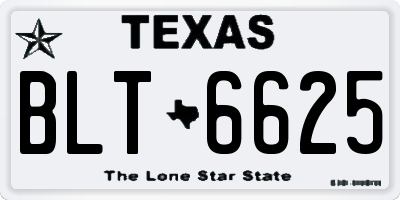 TX license plate BLT6625