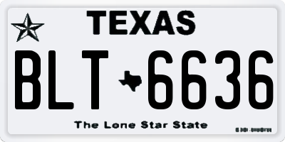 TX license plate BLT6636