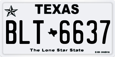 TX license plate BLT6637