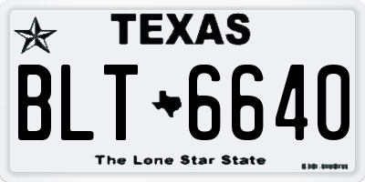 TX license plate BLT6640