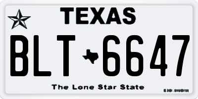 TX license plate BLT6647