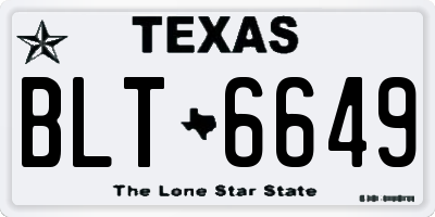 TX license plate BLT6649