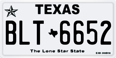 TX license plate BLT6652