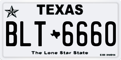TX license plate BLT6660