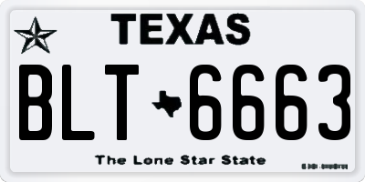 TX license plate BLT6663