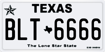 TX license plate BLT6666