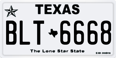 TX license plate BLT6668