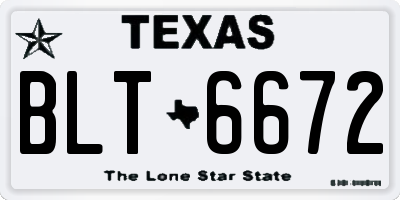 TX license plate BLT6672