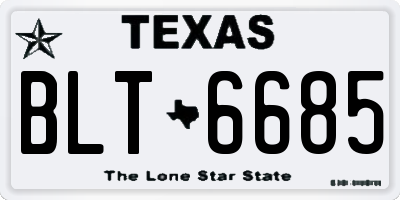 TX license plate BLT6685