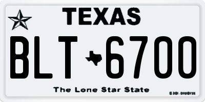 TX license plate BLT6700