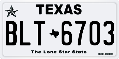 TX license plate BLT6703