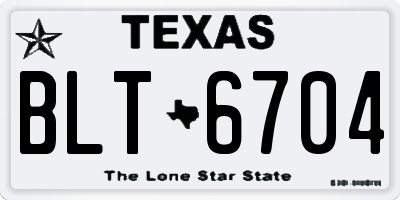 TX license plate BLT6704