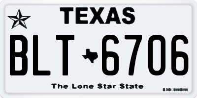 TX license plate BLT6706