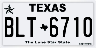 TX license plate BLT6710