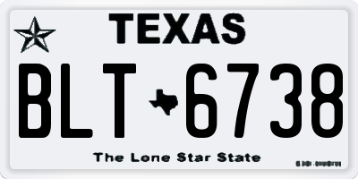 TX license plate BLT6738