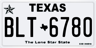 TX license plate BLT6780