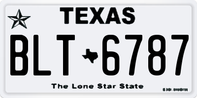 TX license plate BLT6787