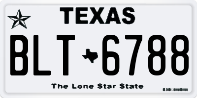 TX license plate BLT6788