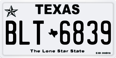 TX license plate BLT6839