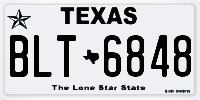 TX license plate BLT6848