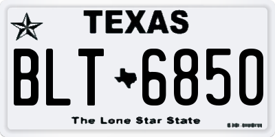 TX license plate BLT6850