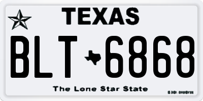 TX license plate BLT6868