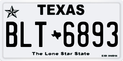 TX license plate BLT6893