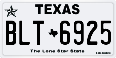 TX license plate BLT6925