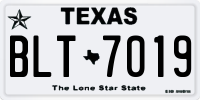 TX license plate BLT7019