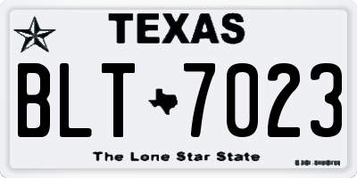 TX license plate BLT7023