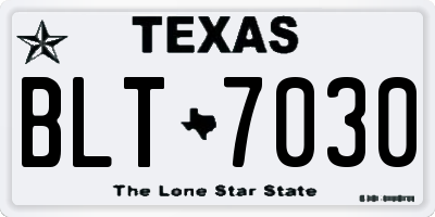 TX license plate BLT7030
