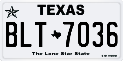 TX license plate BLT7036