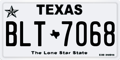 TX license plate BLT7068