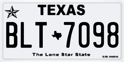 TX license plate BLT7098