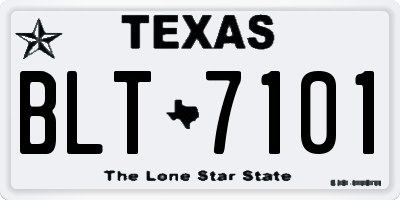 TX license plate BLT7101