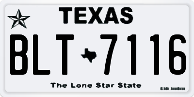 TX license plate BLT7116