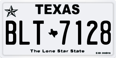 TX license plate BLT7128
