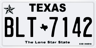 TX license plate BLT7142