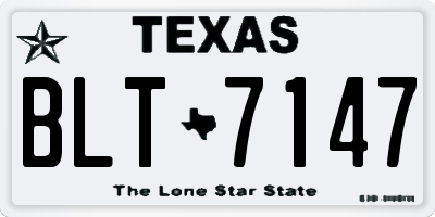 TX license plate BLT7147