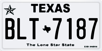 TX license plate BLT7187