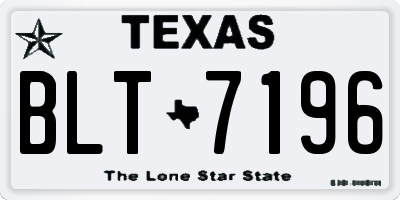 TX license plate BLT7196