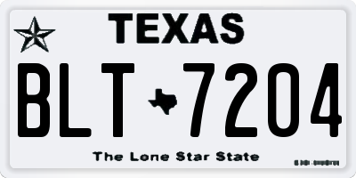 TX license plate BLT7204