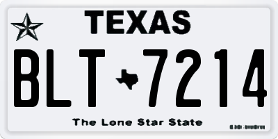 TX license plate BLT7214