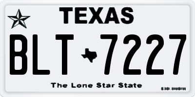 TX license plate BLT7227