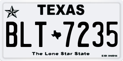TX license plate BLT7235