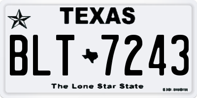 TX license plate BLT7243
