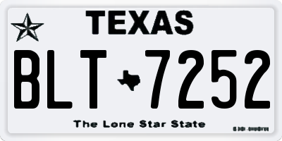 TX license plate BLT7252