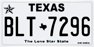 TX license plate BLT7296