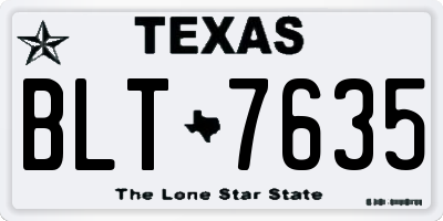 TX license plate BLT7635