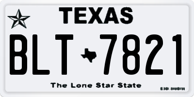 TX license plate BLT7821